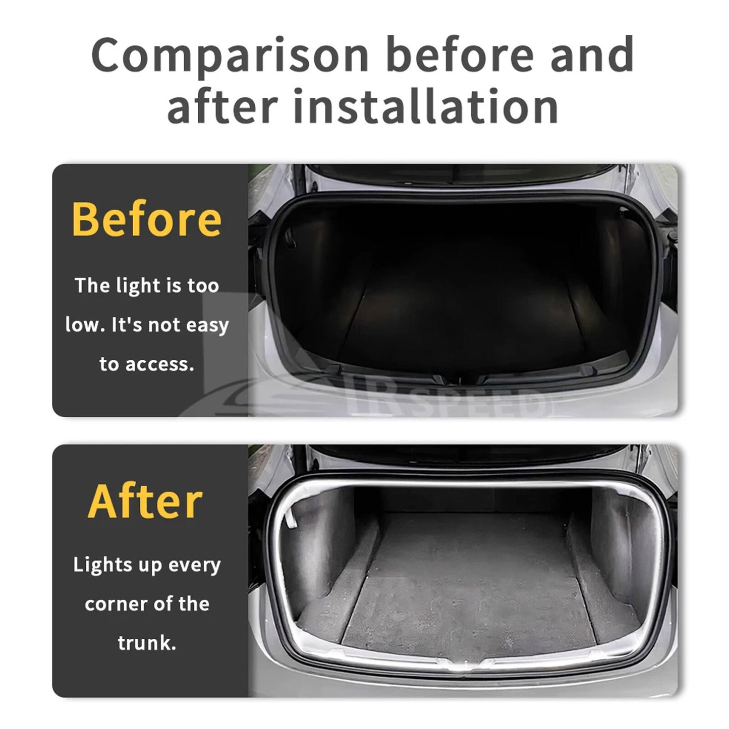 LED Rear Trunk Light Interior Ambient Lamp Cold White for Tesla Model 3 2018-23