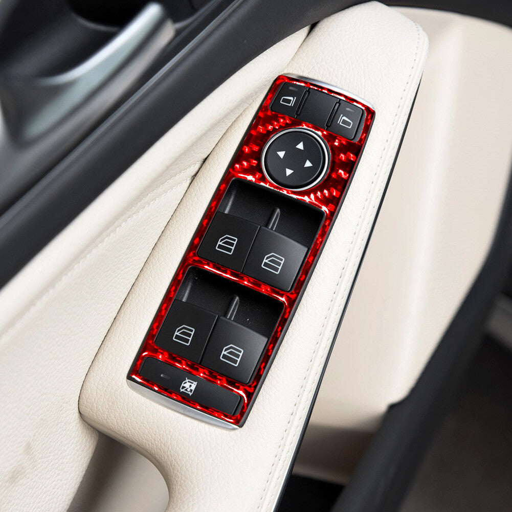 4X Red Window Button Trim for Mercedes-Benz CLA GLA 2014-2018