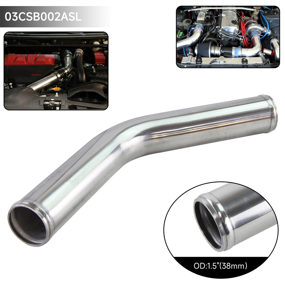 45 Degree 38mm 1.5 inch Aluminum Intercooler Intake Pipe Piping Tube Hose