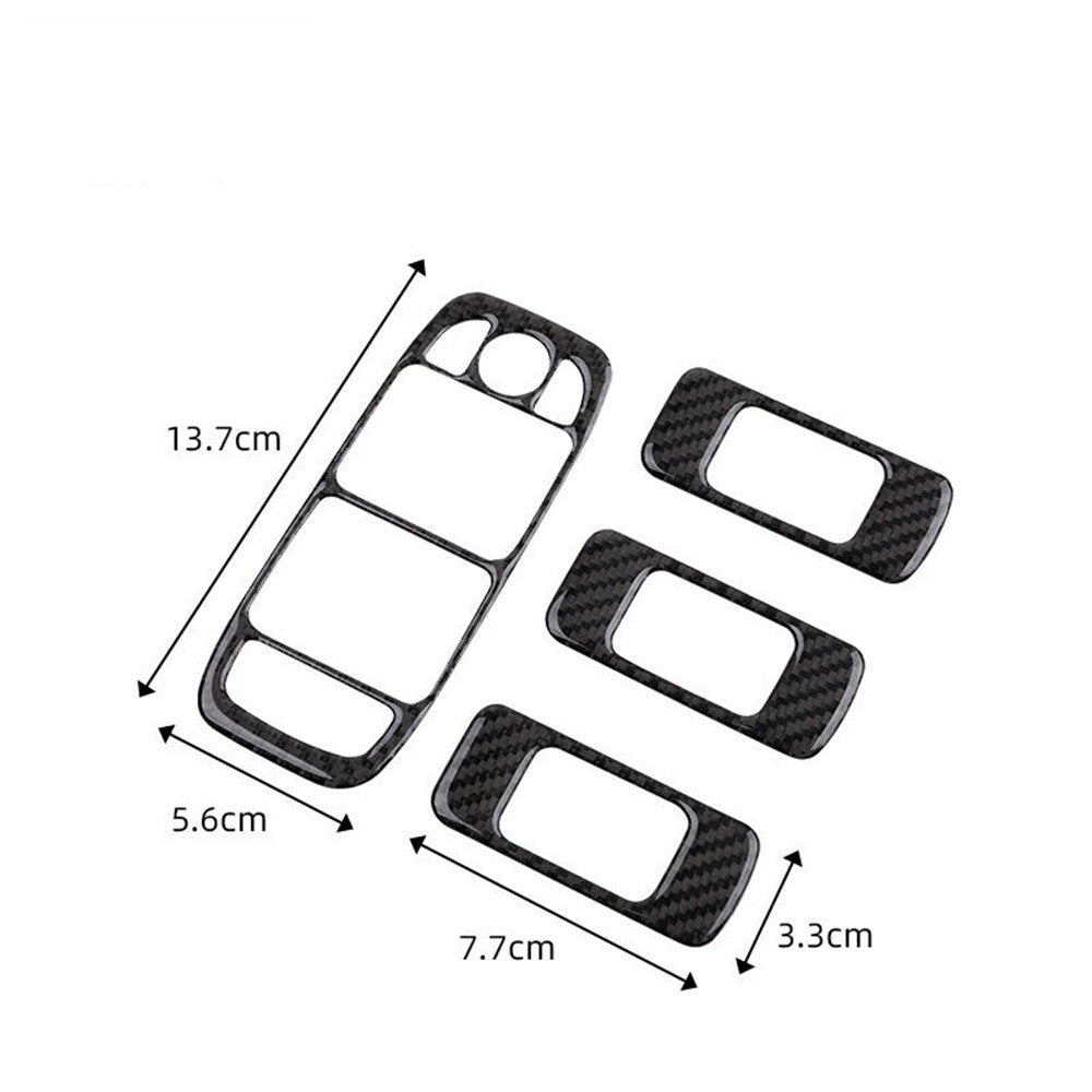 4x Carbon Fiber Window Lift Switch Panel Trim for Jaguar F-Pace XE XF 2016-2020