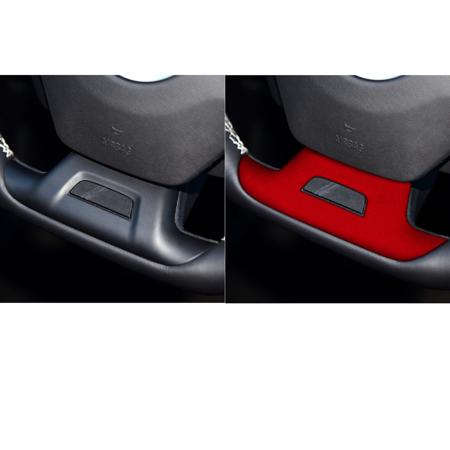 Steering Wheel U Type Cover Trim 1PCS Fit for Chevrolet Camaro 2016-20 Red Suede