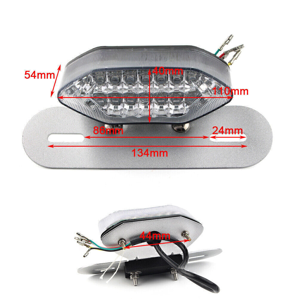 1x Smoke Lens 16 LEDs Turn Signal Brake License Plate Integrated Tail Light Lamp