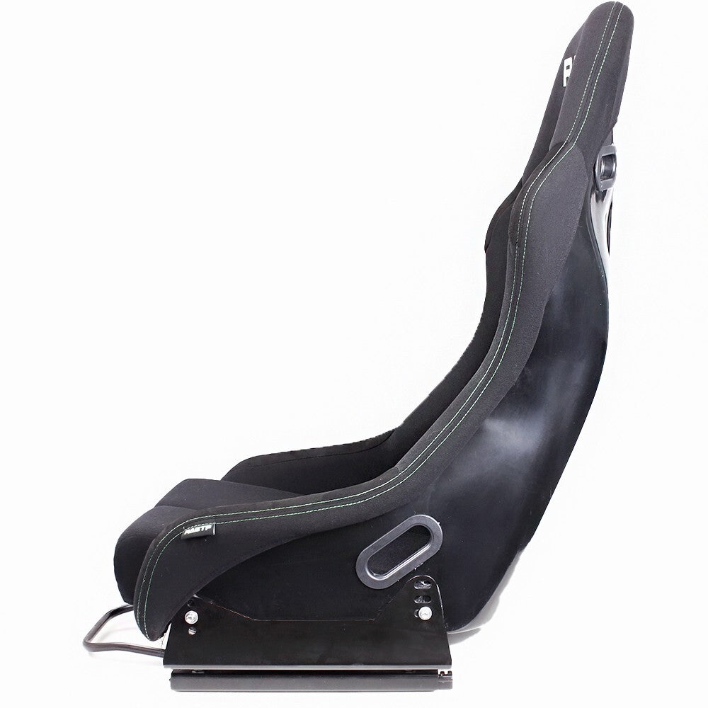 Black Universal Racing Adjustable Bucket Reclinable Seats Slider Rail X1