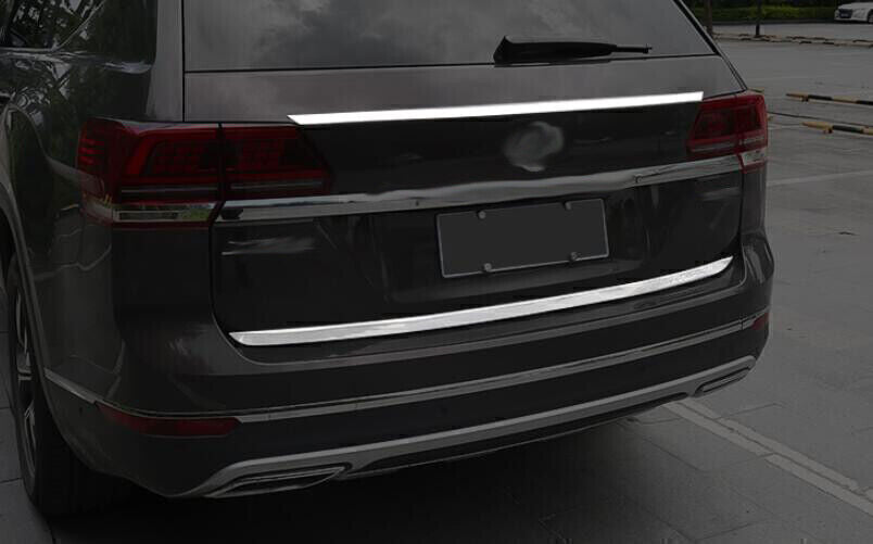 for VW Atlas 2018-23 Chrome Steel Rear Tailgate Door Trunk Lid Strip Trim 1PCS