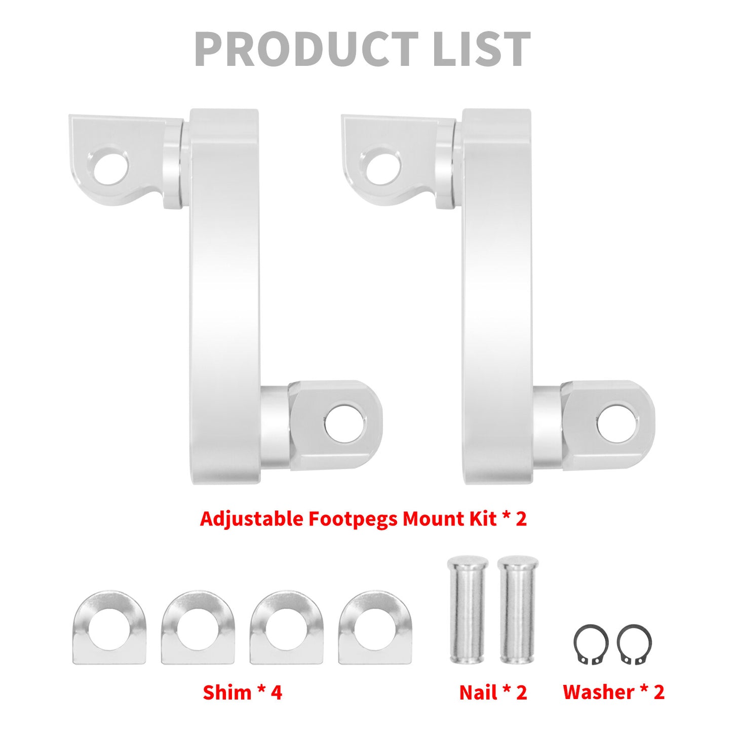Chrome Aluminum Foot Peg Male Mount Extensions for Harley Touring Dyna Sportster