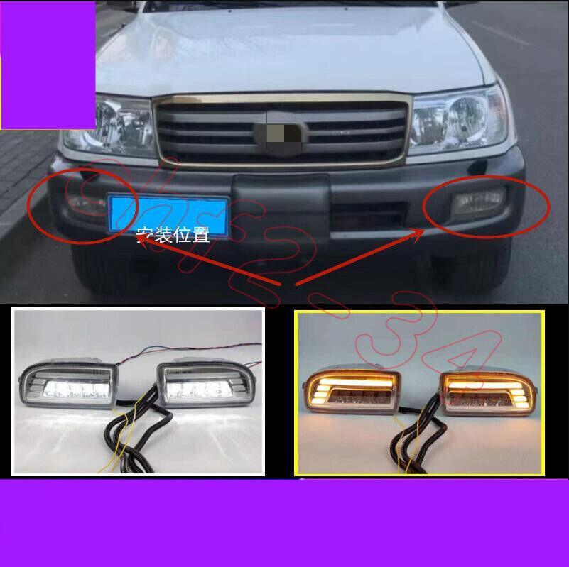 DRL LED Daytime running lights/ Fog lights for Toyota for Land Cruiser FJ100 98-2007