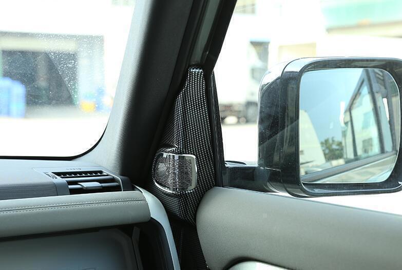 2P for Land Rover for Defender 20-25 Carbon Fiber A Pillar Speaker Sound Cover Trim