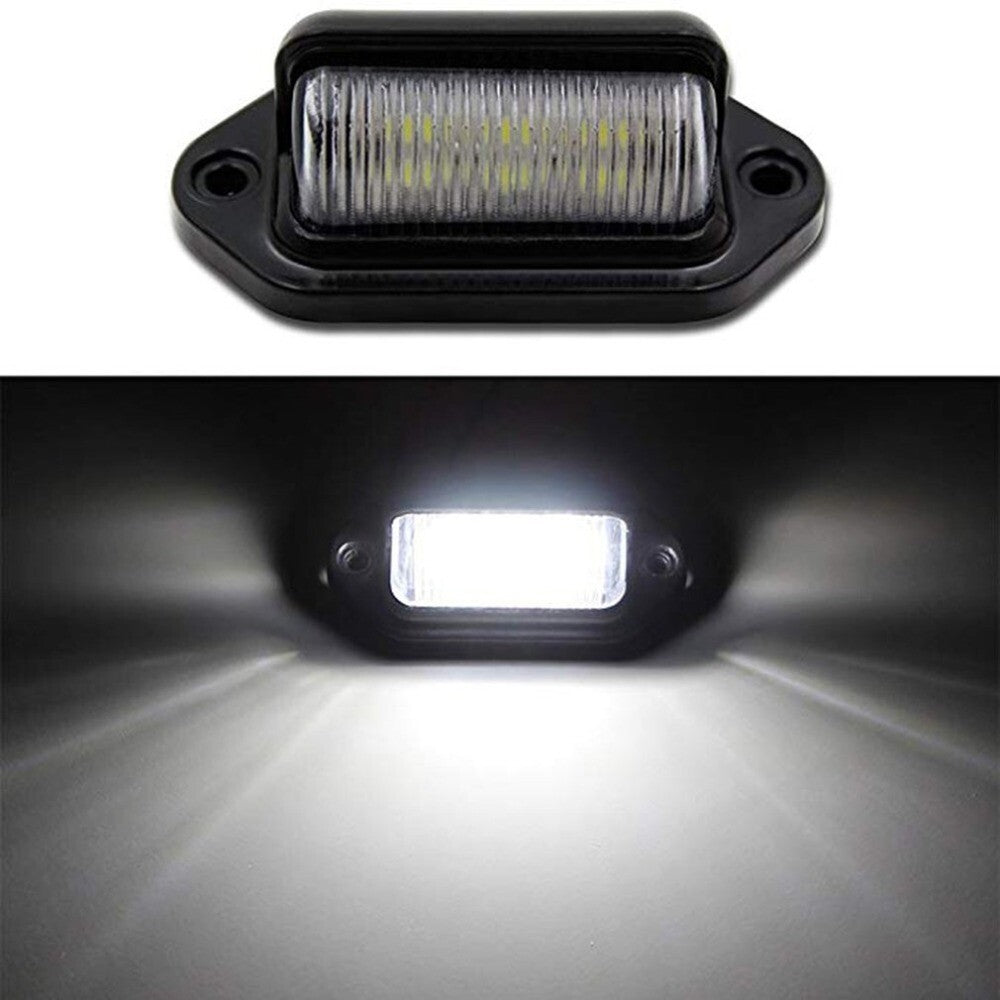 2x White 6 LED Rear Tail License Number Plate Light Lamp For Car Truck Trailer