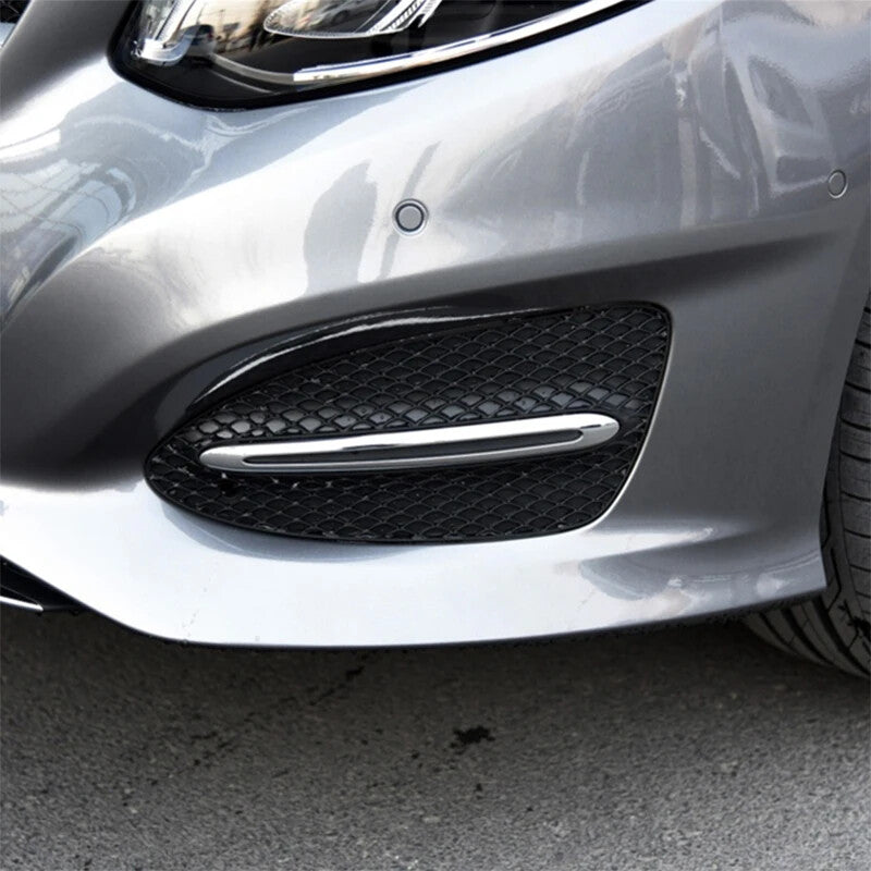 for Mercedes-Benz W246 2016-2019 Bar Mesh Grille Fog Lamp Frame Cover Trim Strip
