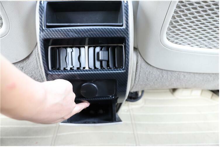 Rear Air Outlet Anti-Kick Panel Cover Trim for Cadillac SRX 2010-15 Carbon Fiber