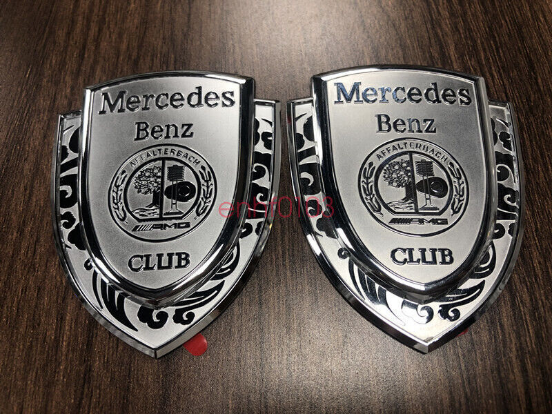 Silver AFFALTERBACH Club badge for Mercedes-Benz car body badges and rear trunk lid badges.