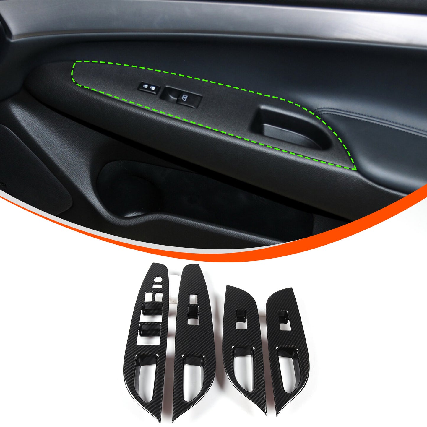 ABS carbon fiber interior armrest box decorative cover for Mitsubishi Eclipse 06-11