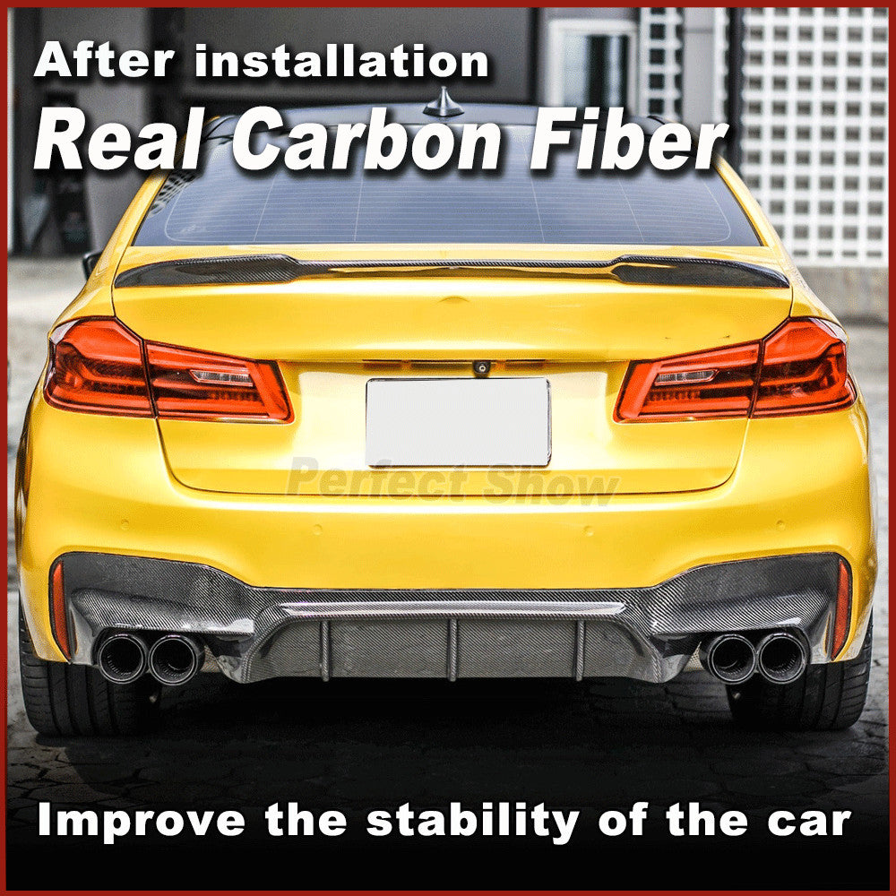 for BMW G30 540i M550 M Sport 17-23 Real Carbon Rear Bumper Diffuser Spoiler Lip