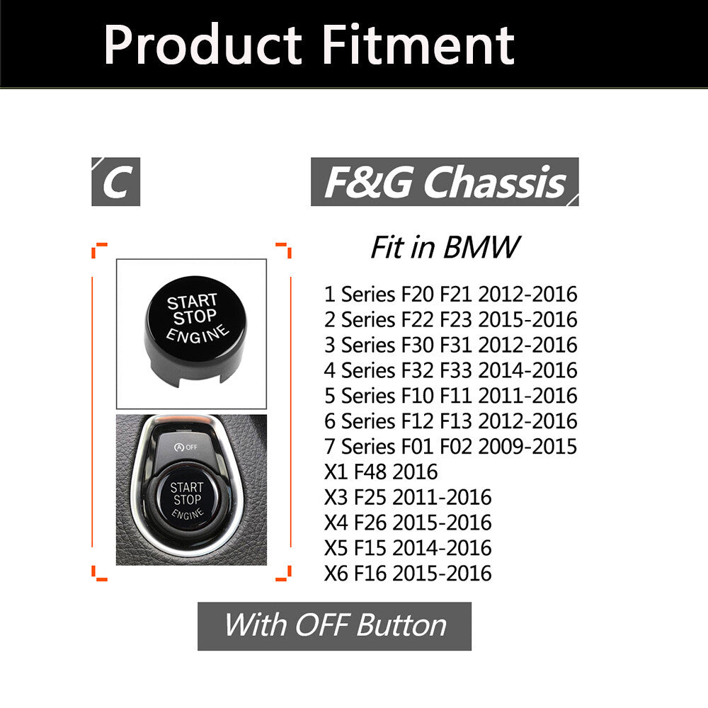 Car Engine Start Stop Button Cover Trim for BMW G F Chassis F20 F21 F22 F10 F30