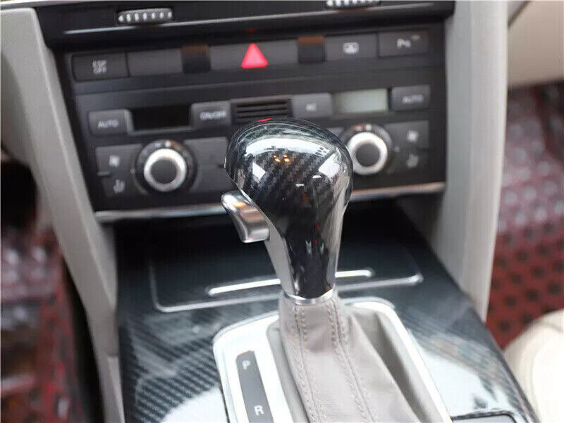 for Audi A6 2008-2011 Carbon Fiber Look Inner Console Gear Shift Knob Cover Trim