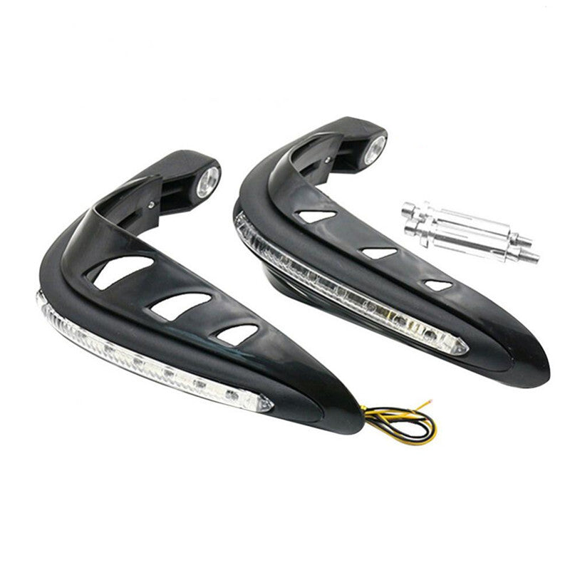 Motorcycle White LED Light Hand Guard Protectors Handlebar Cover for Handle 22MM
