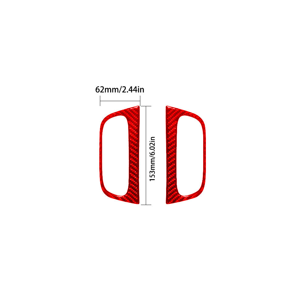 Red Rear Door Armrest Trim Cover Decor Carbon Fiber for Toyota Tacoma 2012-2015