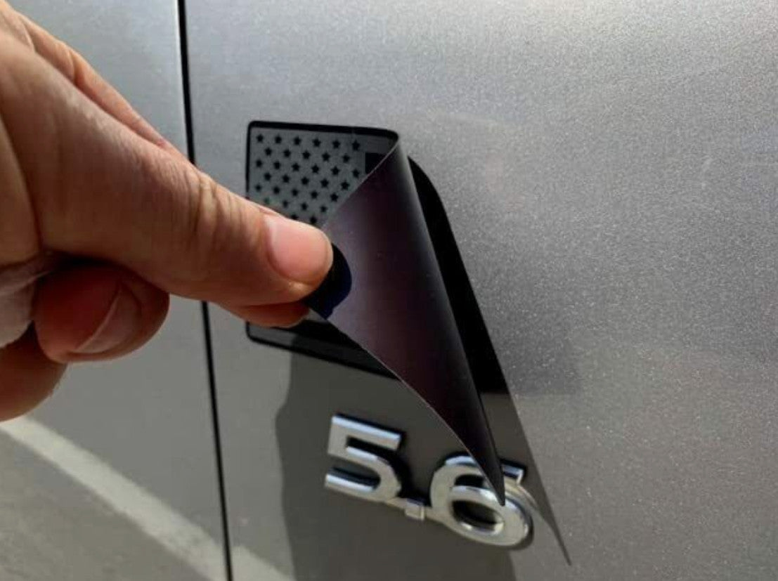 Black magnetic American flag sticker for Chevrolet side fenders and rear trunk