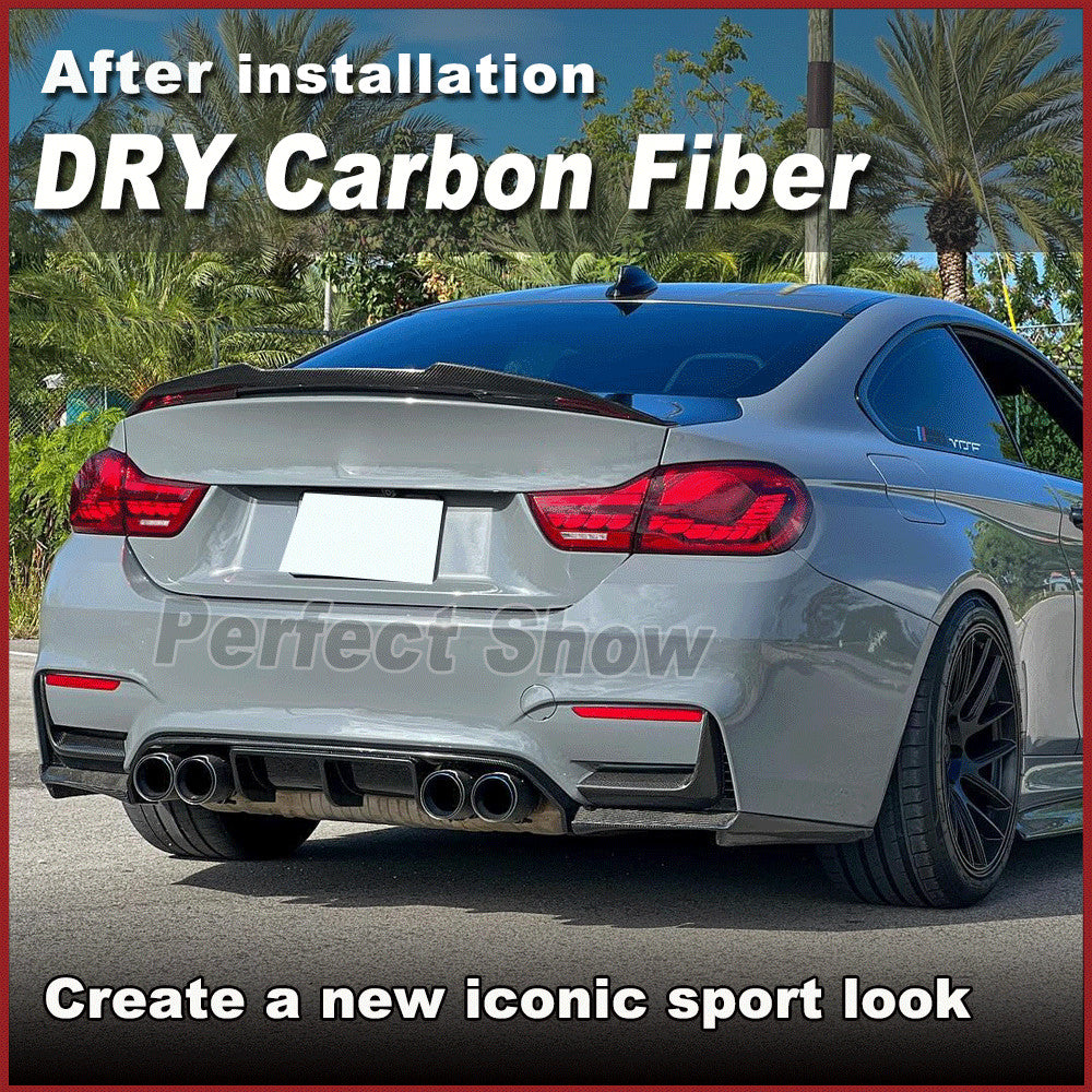 for BMW 4 Series F32 F82 M4 Coupe DRY CARBON Rear Boot Trunk Lip Spoiler Wing