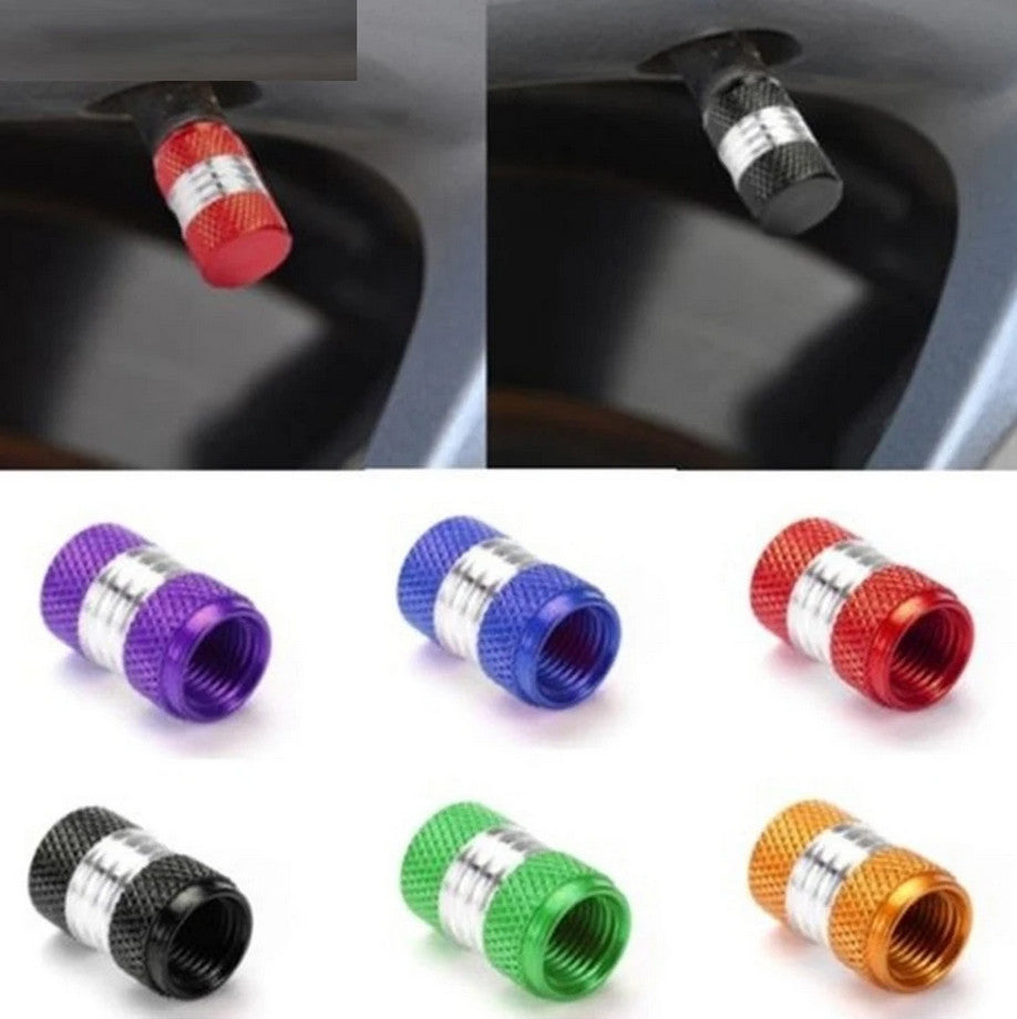Car tire valve cover rod air dust cover dice red for ford 4-piece set