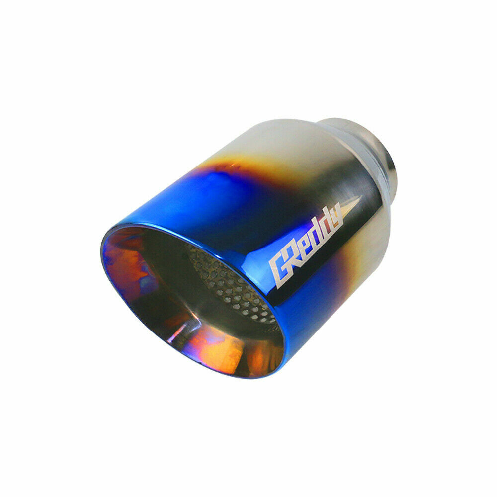 2x Universal 2.5 inlet 4 OD Exhaust End Tip Muffler Burnt Blue Pipe Tip