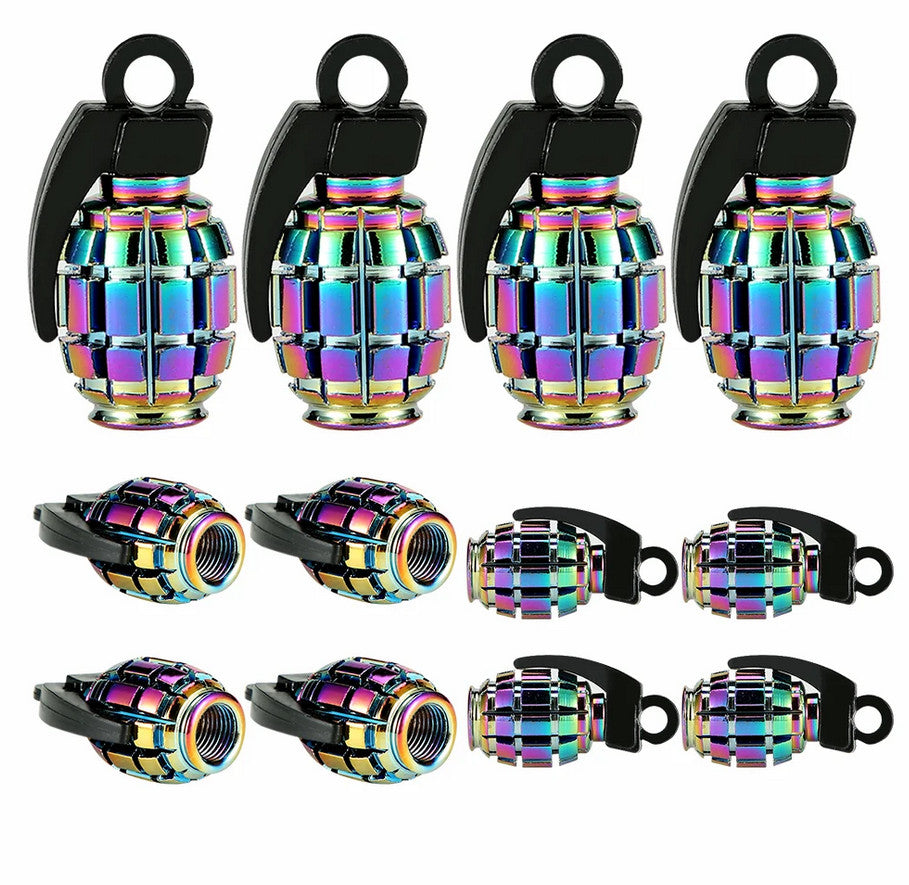 4-piece car tire valve cover rod air dust cover black punitive skull for Subaru for Saab