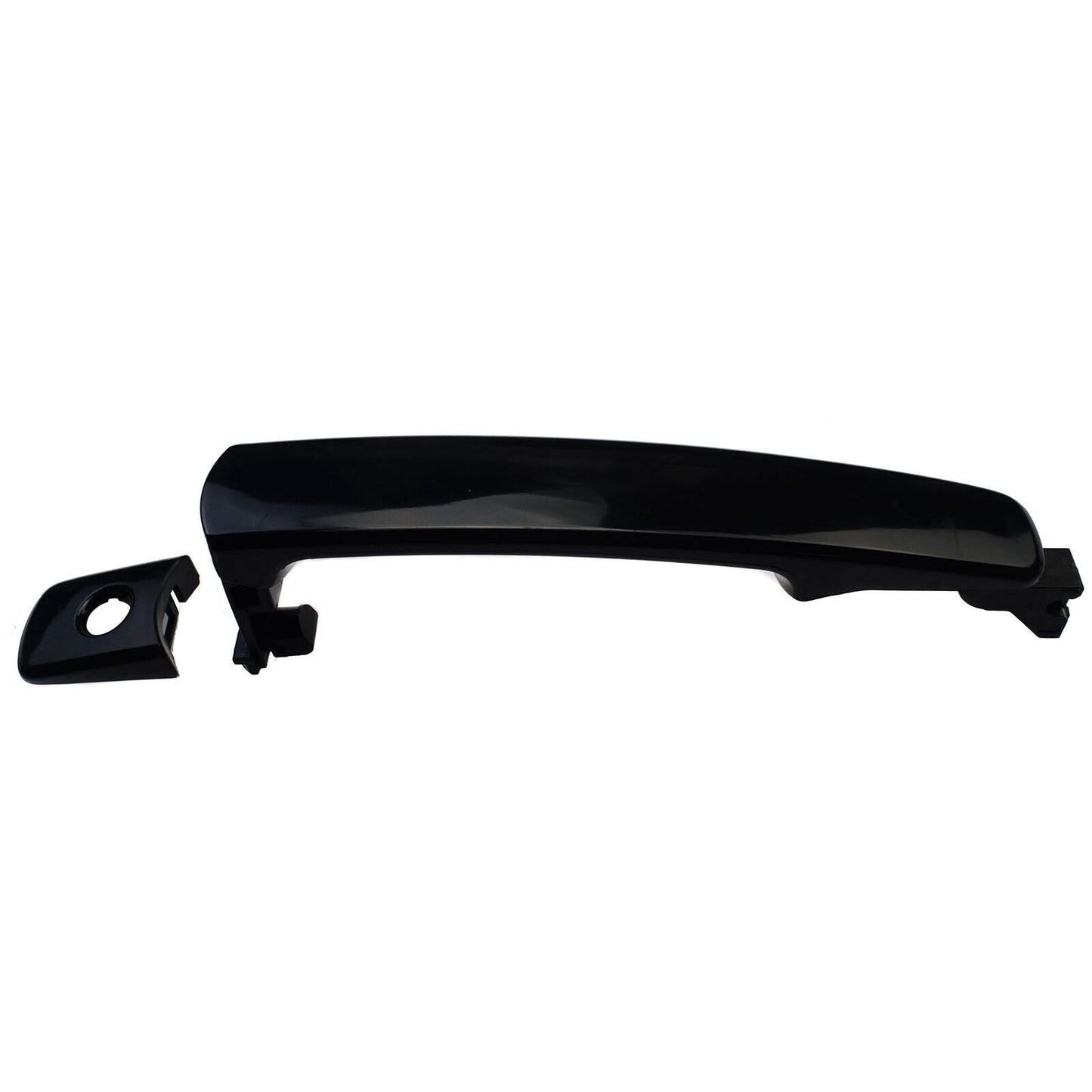 Smooth black exterior door handle on the left LH front drive side for Nissan Rogue G35