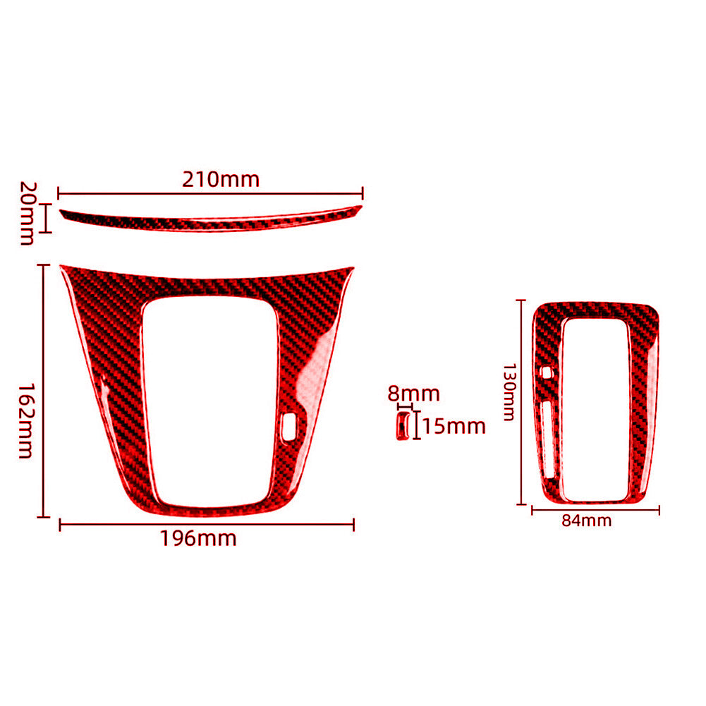 4x Red Carbon Fiber Automatic Transmission Panel Trim for Honda CRV CR-V 2012-16