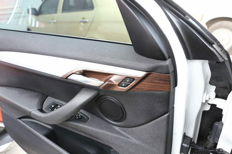 for BMW X1 F48 2016-22 Pine Wood Grain Interior Door Handle Frame Cover Trim 4P