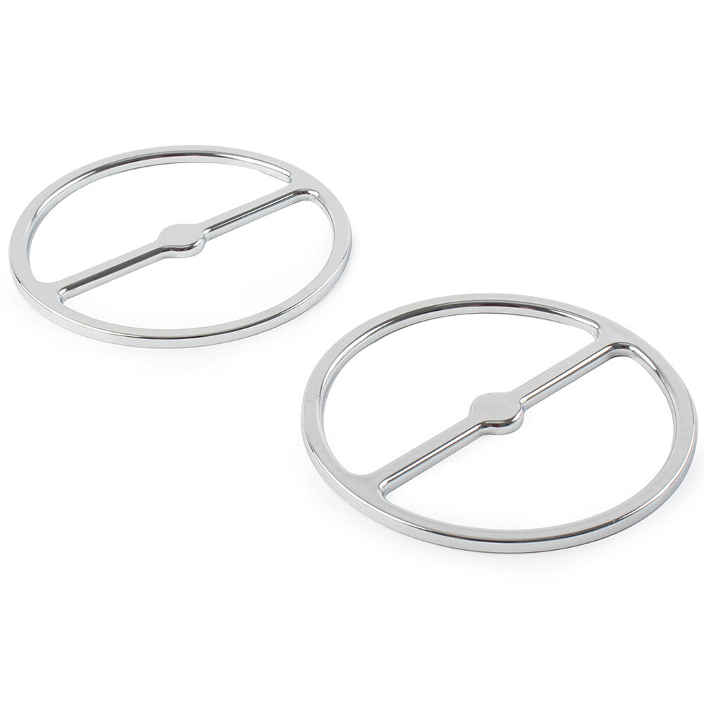 Fit for Harley Electra Tri Street Glide Left Right Speaker Trim Ring Cover Chrome