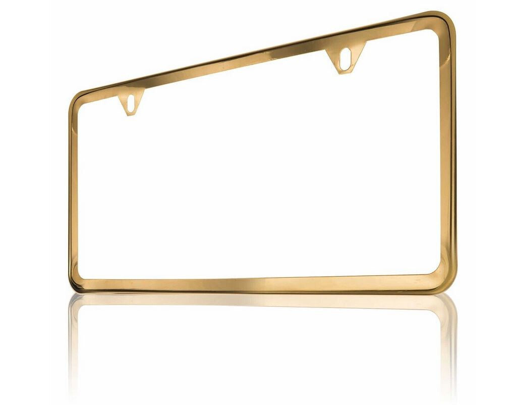 1 piece car license plate frame cover cap rear boot trunk gold for ford