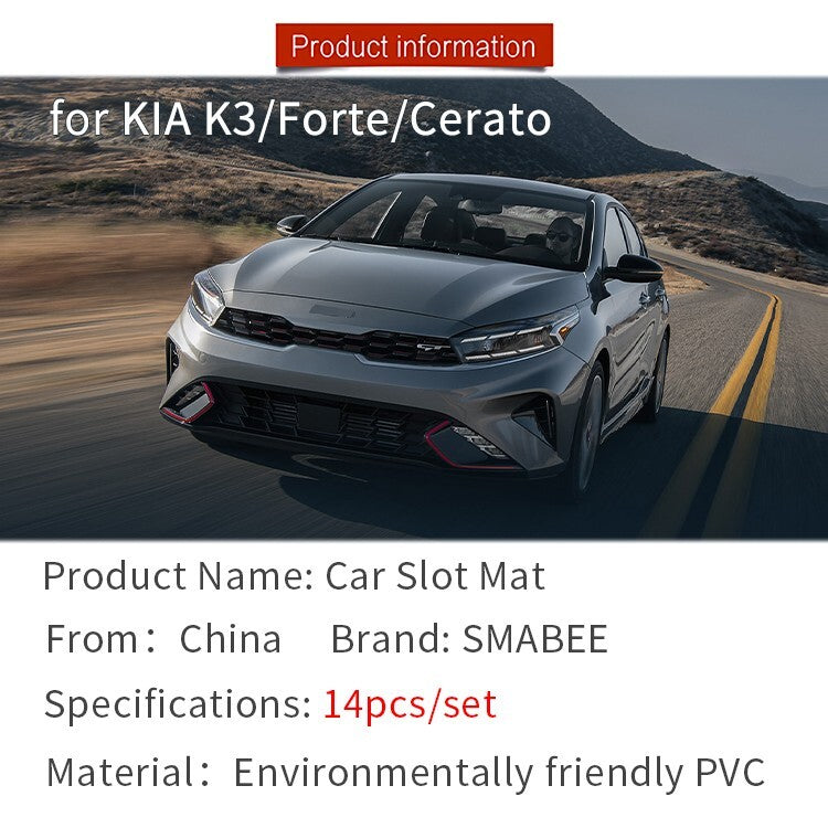 for Kia K3 FORTE Cerato 2021-2023 GT Car Gate Slot Cup Mat Door Groove Pad