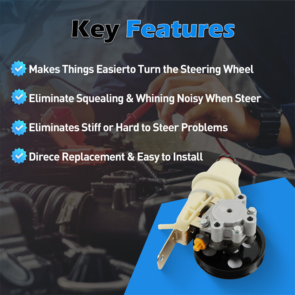 Power Steering Pump W/ Pulley Reservoir For 2004 for Dodge Dakota V6 3.7L 964045R