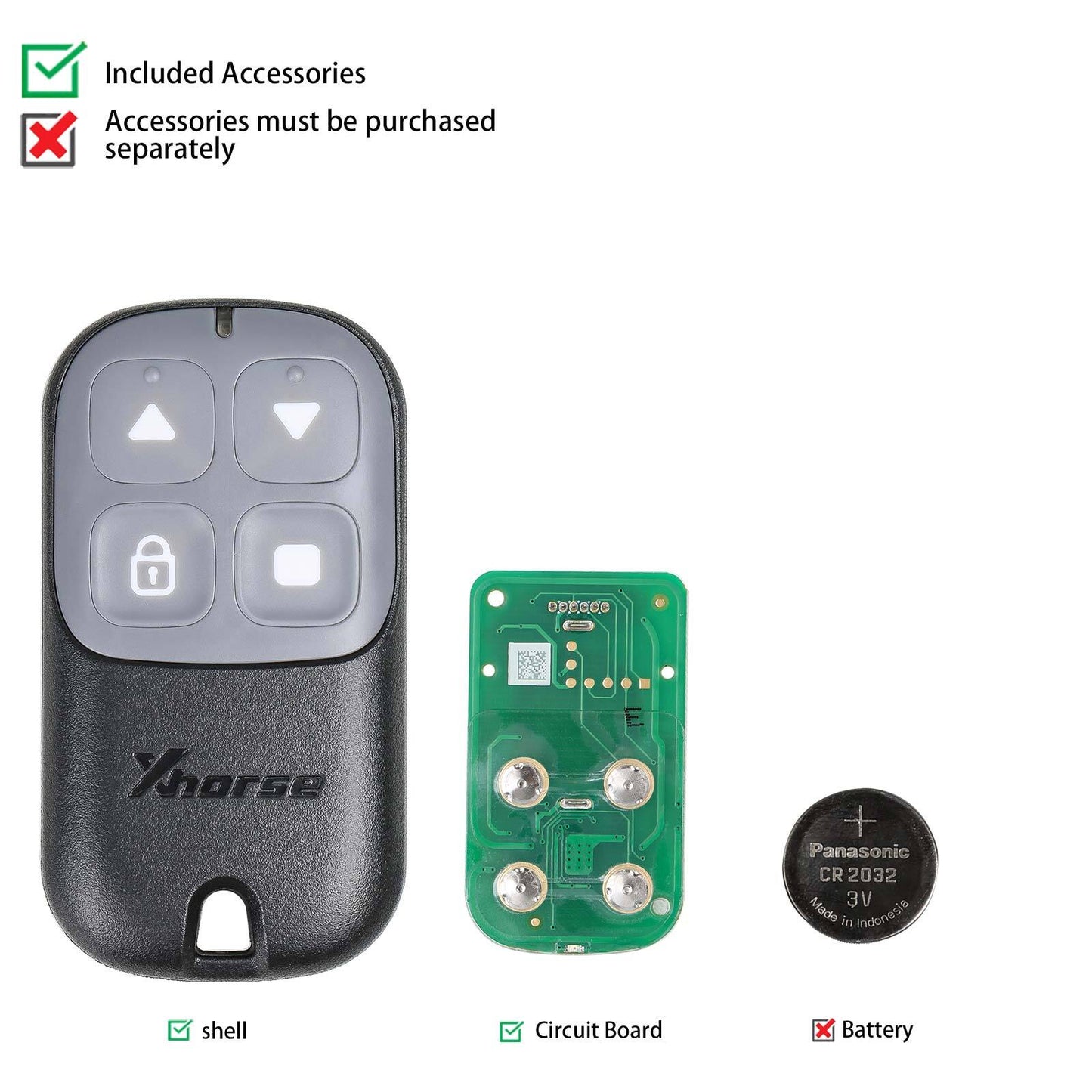 5Pcs XKXH03EN Wire Remote Key Garage Door 4 Buttons Black Universal
