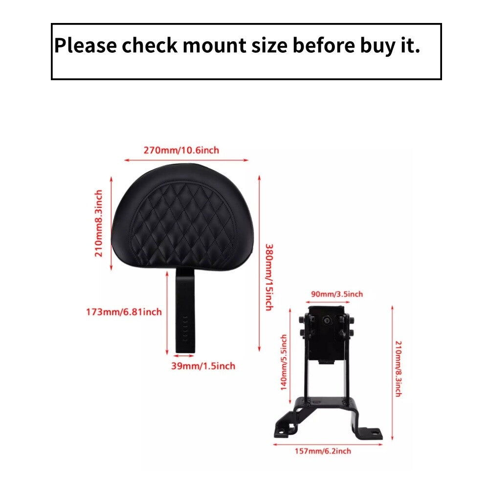 Rider Driver Backrest Pad Fit For Indian Chieftain Dark Horse 16-23 Springfield
