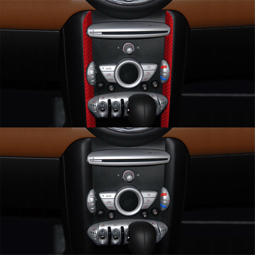 Red Carbon Fiber Center Console Side Trim for Mini Cooper R55 R56 07-10