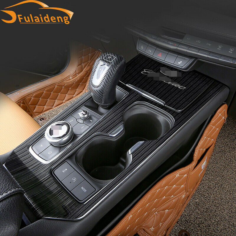 for Cadillac XT4 2018-2023 Black Stainless Console Gear Shift Panel Cover Trims