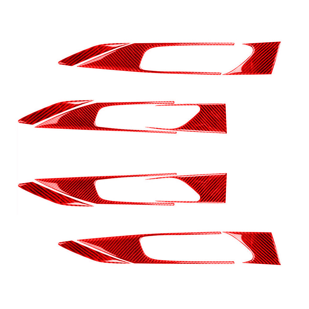 12Pcs Red Carbon Fiber Interior Door Handle Cover Trim for Mazda CX-9 2016-2022