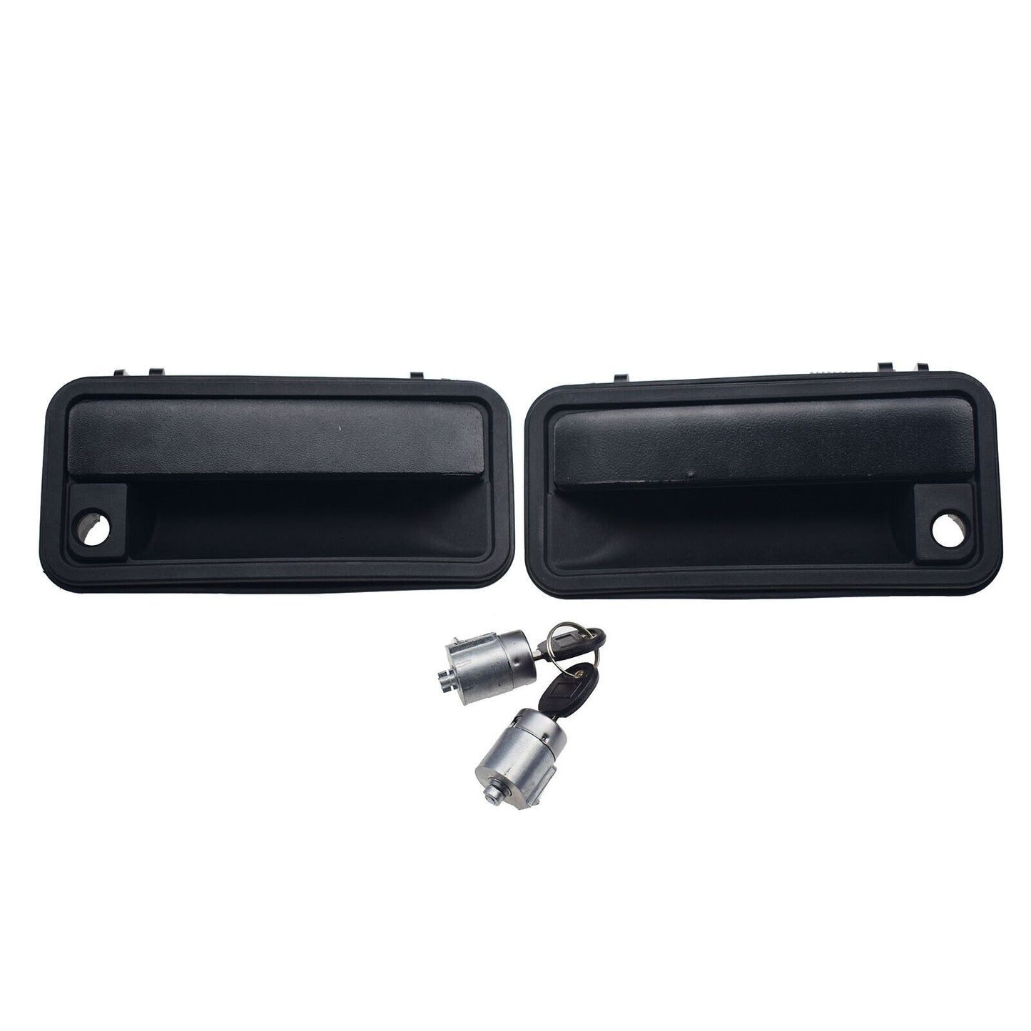 Front Black Exterior Outside Door Handle with Lock Cylinder Kit for Chevy for GMC