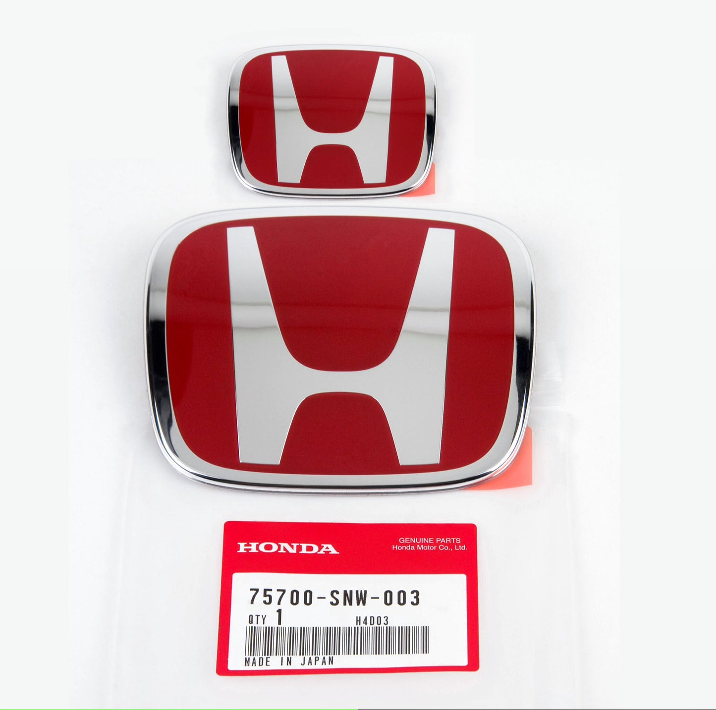 2PCS RACING Red H Emblem Front Rear For 06-15 for HONDA for CIVIC SEDAN EX LX SI