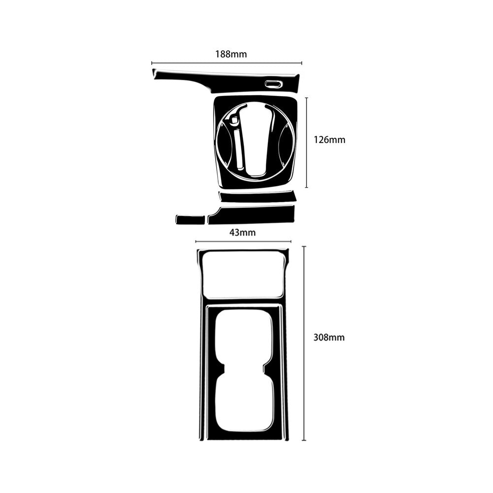 11Pcs Piano Black Gear Shift+Cupholder Cover Trim for Honda for Civic 8th 2006-2011