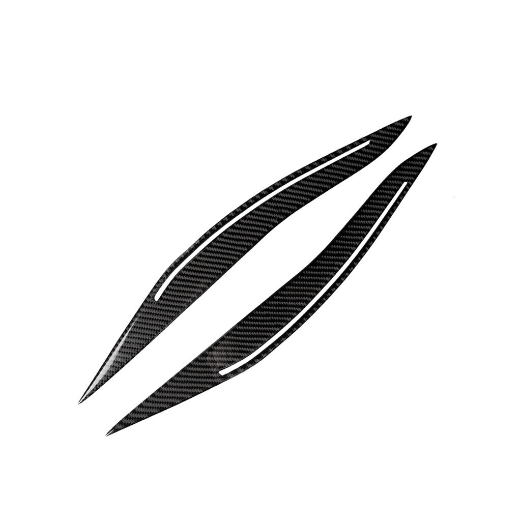 Carbon Fiber Headlight Eyebrow Cover Trim Sticker for BMW 5 Series F10 2014-2016