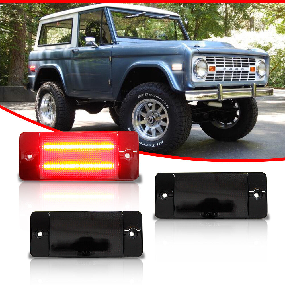 2-Piece Rear Side Marker Lights for 70-72 for Ford for Mustang Pickup Trucks F-100 F-250 F350