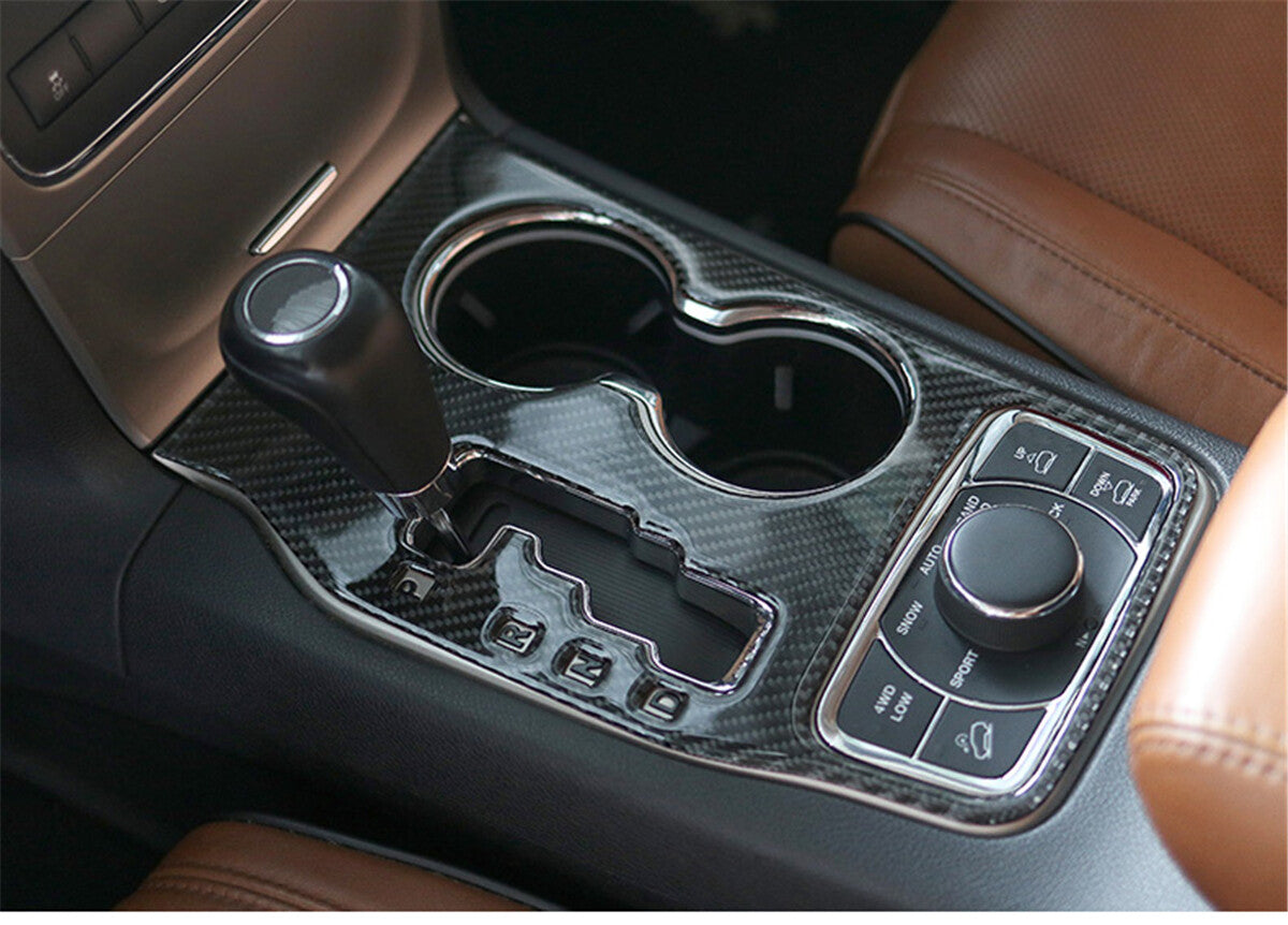 for Jeep Grand Cherokee 2011 2012 2013 Carbon Fiber Gear Shift Trim Frame Cover