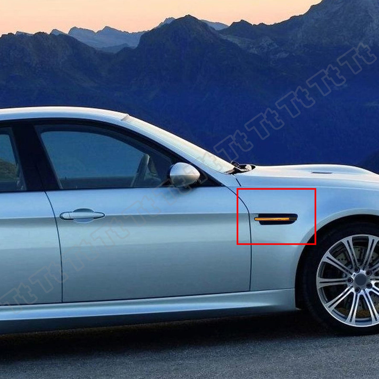 Suitable for 07-13 for BMW E90 E92 E93 M3 sequential LED fender side marker lights with smoked lens