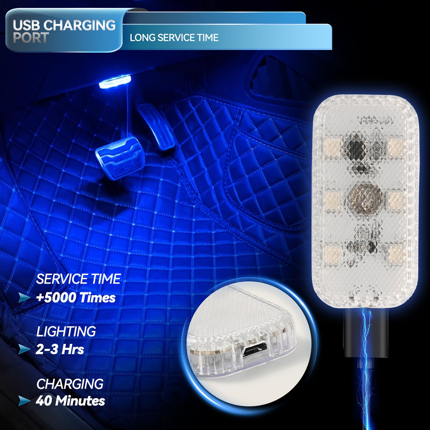 LED RGB Interior Lighting Car/Automotive Ambient Interior Lighting Rechargeable