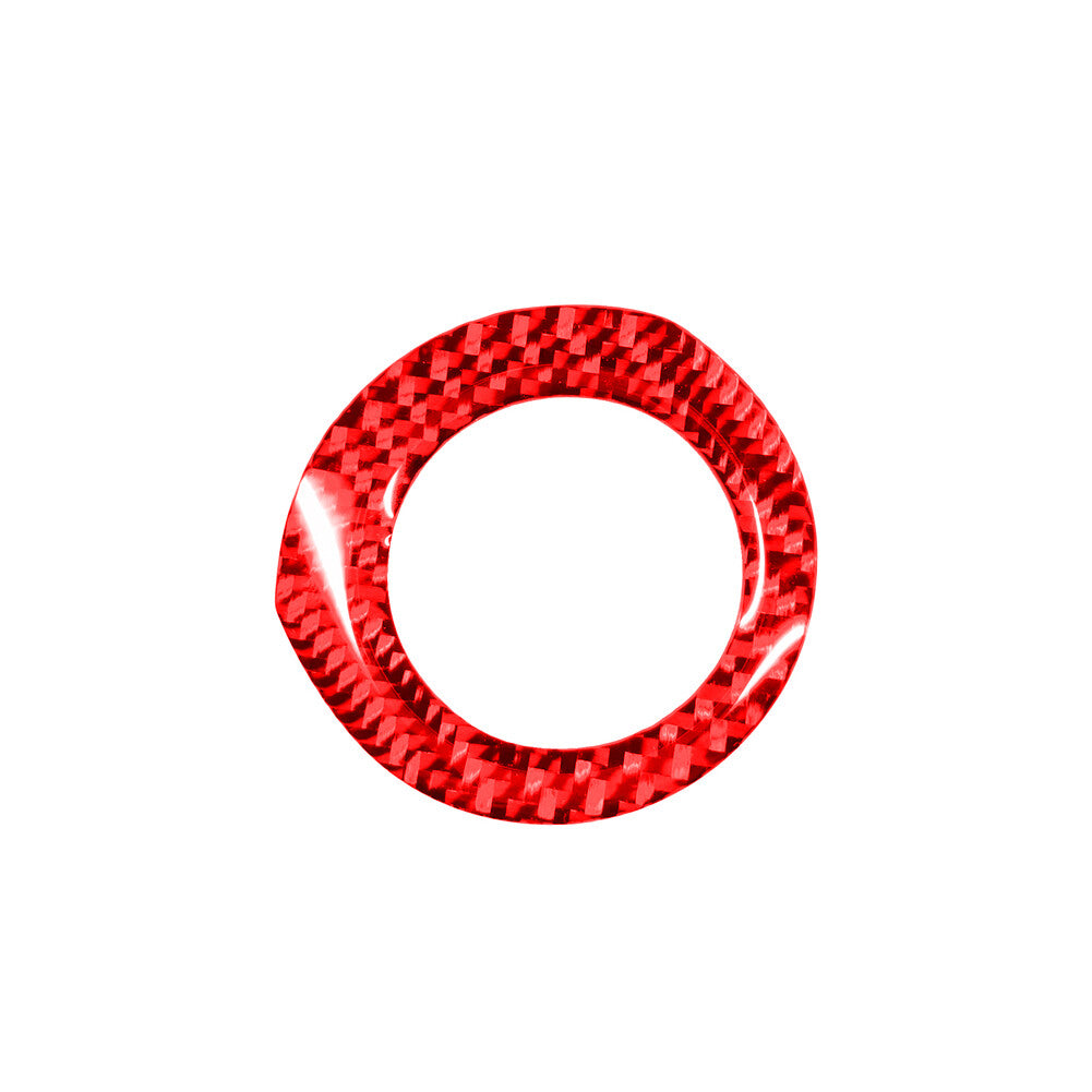 Red Carbon Fiber Interior Ignition Circle Cover Trim for Toyota for Corolla 2014-18