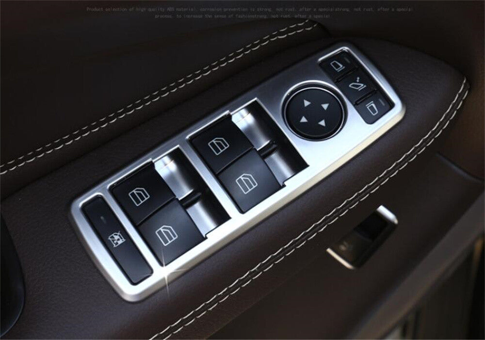 for Benz A B C E GL ML GLK CLA GLA Class Silver Window Lift Switch Button Cover