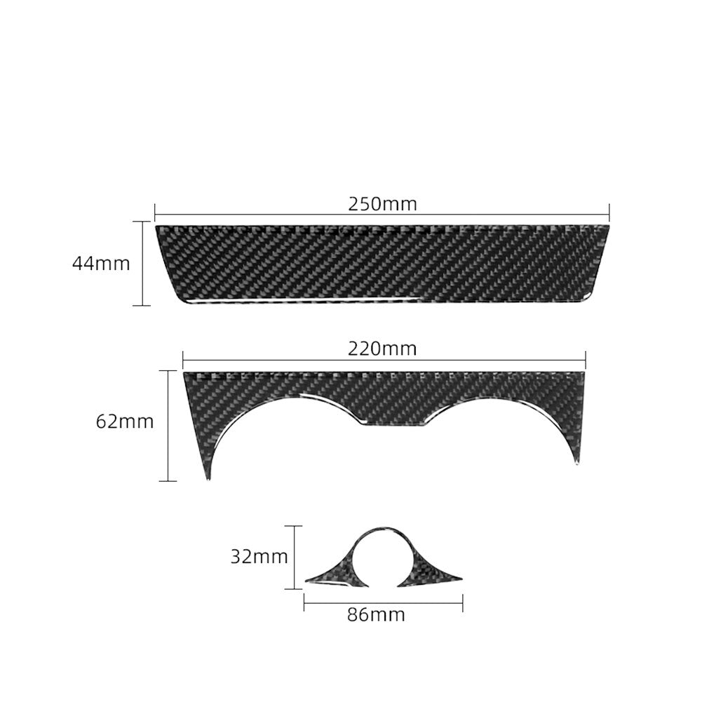 3x carbon fiber medium beverage holder trimming for BMW X3 F25 X4 F26 2011-2017