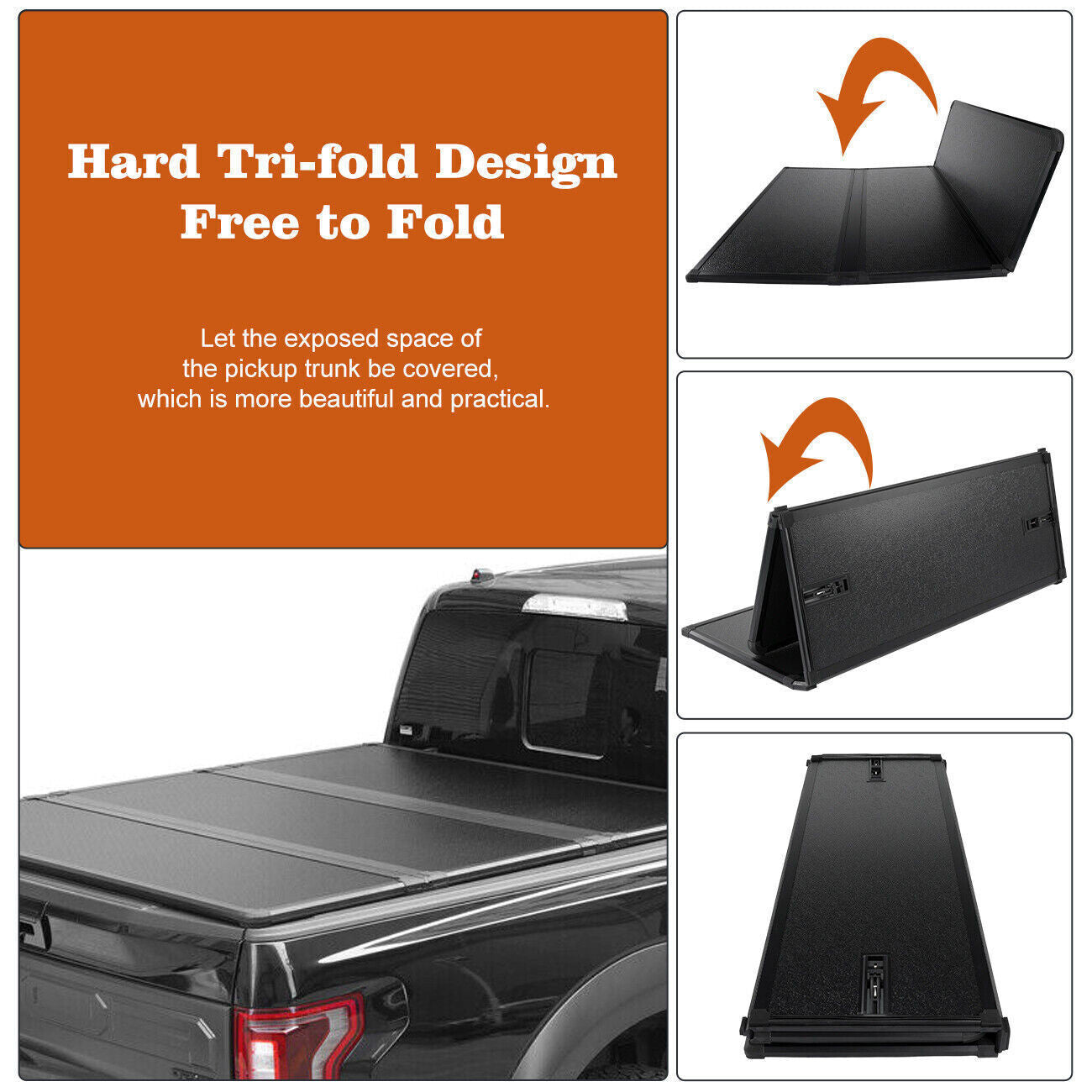 Hard 3-Folding Tonneau Cover for 2022-2024 for Toyota Tundra 5'7 Truck Bed KY